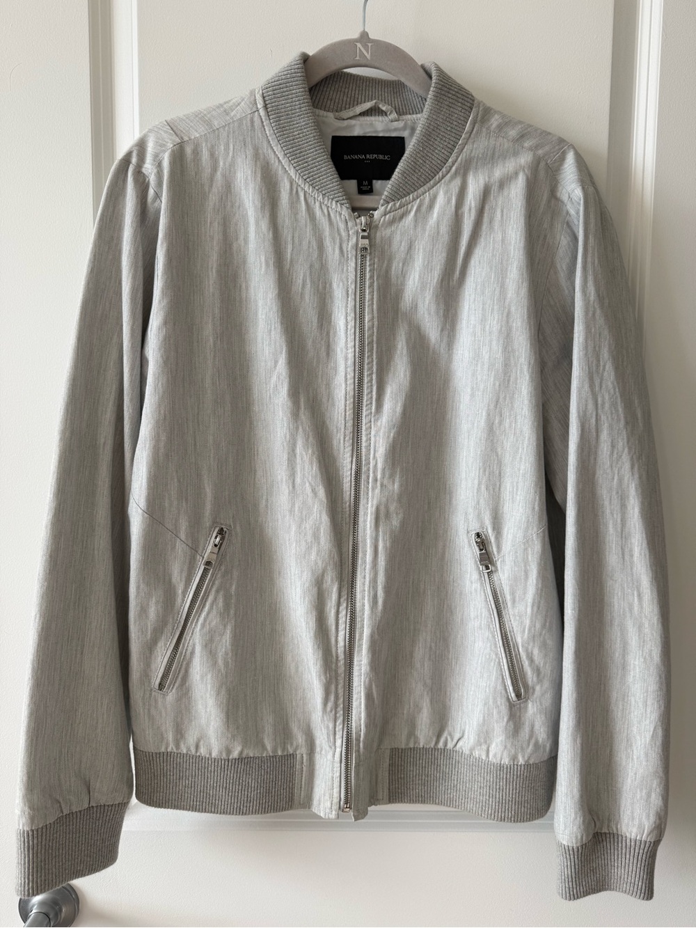 Banana Republic Light Gray Men’s Bomber Jacket